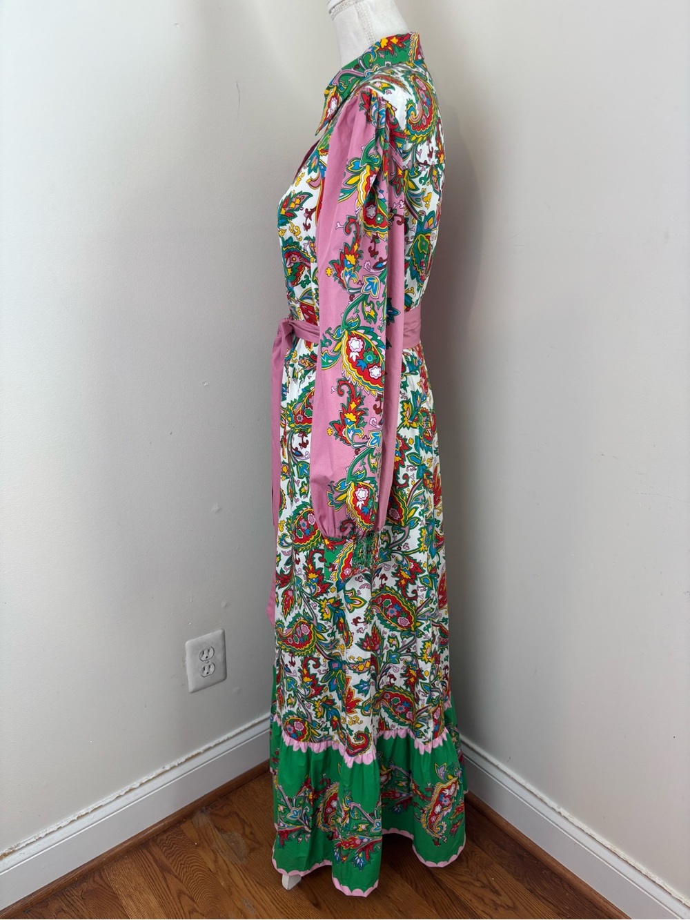 Boden Cotton Maxi Paisley Print Shirtdress Size 14R - Picture 5 of 13